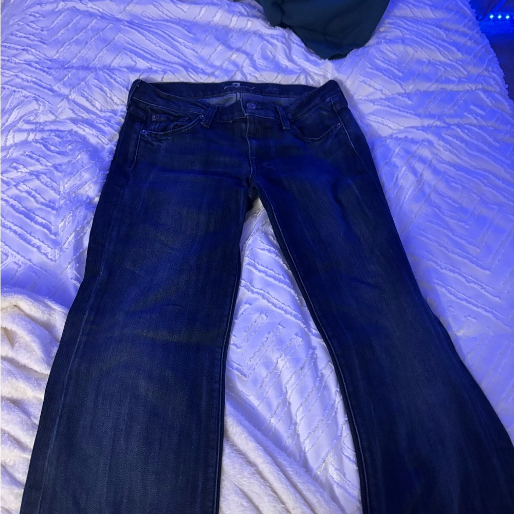 7 For All Mankind Dark Blue Straight Leg Jeans